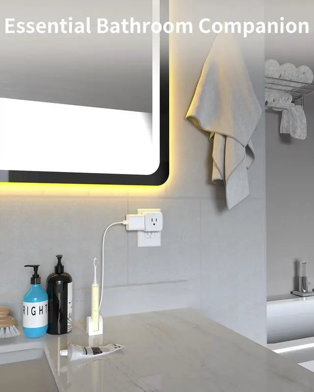 Alt view image 6 of 7 - DEPOW Multi Plug Wall Outlet 2 Pack, 5 Outlets Plug Adapter,Outlet Splitter Cruise Ship Essentials, Wall Outlet Extender for Travel, Home, Office, Dorm, Cruise Ship, White