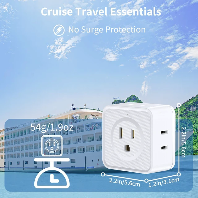 Alt view image 4 of 7 - DEPOW 5-Sided Way Outlet Splitter, 4 Pack Multi Plug Outlet Extender, 3 Prong Flat Wall Plug Extender, Small Electrical Outlet Expander for Cruise Ship, Travel, Home, Office, Dorm Essentials