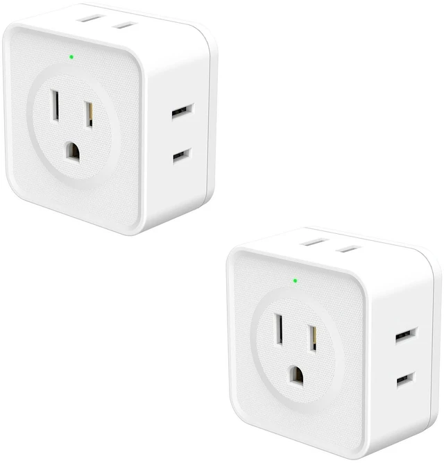 Main image of DEPOW 5-Sided Way Outlet Splitter, 2 Pack Multi Plug Outlet Extender, 3 Prong Flat Wall Plug Extender, Small Electrical Outlet Expander for Cruise Ship, Travel, Home, Office, Dorm Essentials 2pcs