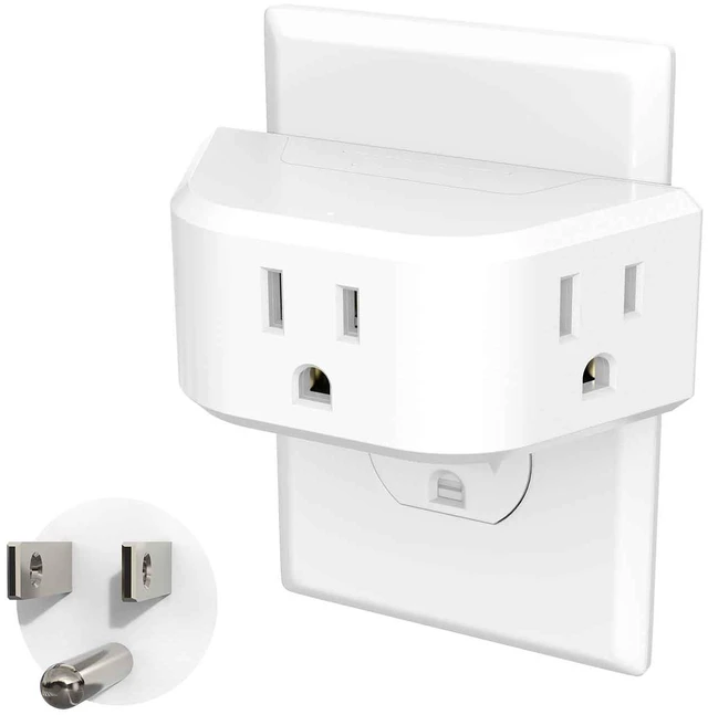 Main image of 1pc DEPOW Multi Plug Outlet Extender, Outlet Splitter for Bathroom, No Blocking with 3 Way Angled Design, Cruise Essentials, Small Multiple Plug Adapter for Kitchen Office, White 1pack