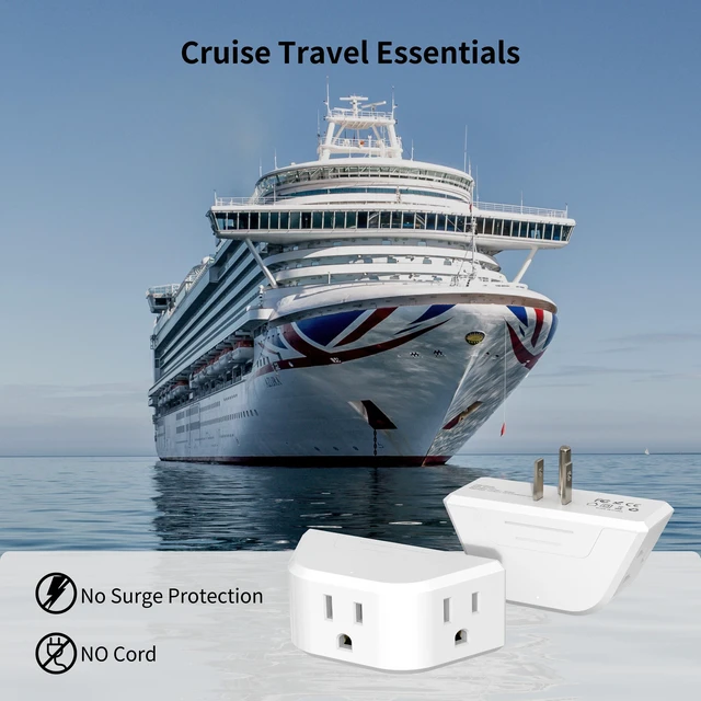 Alt view image 6 of 7 - DEPOW Multi Plug Outlet Extender 1 Pack, Outlet Splitter for Bathroom, No Blocking with 3 Way Angled Design, Cruise Essentials, Small Multiple Plug Adapter for Kitchen Office, White 1pc