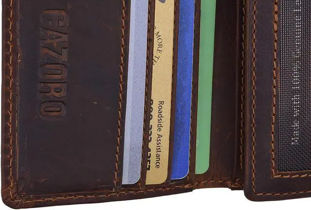 Alt view image 7 of 7 - Cazoro RFID Blocking Mens Vintage Leather Classic Trifold Credit Card ID Holder Wallet