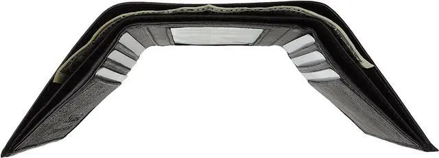 Alt view image 3 of 6 - Leather Men Trifold Wallet with (6) credit card slots and center internal window ID Black by Marshal®
