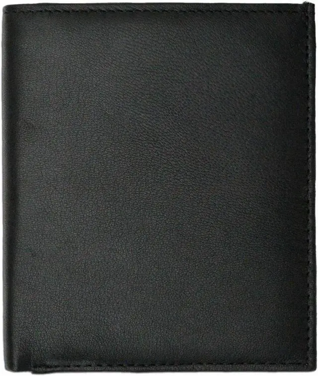 Alt view image 6 of 7 - Men's Genuine Leather Bifold Wallet Slim Hipster  Cowhide Credit Card New RFID