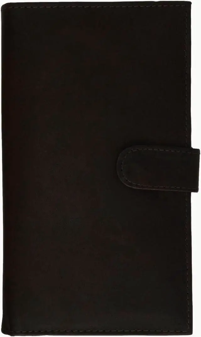 Alt view image 3 of 4 - Genuine Leather Credit Card Holder Wallet 19 Card Slots + ID Window & Snap Brown