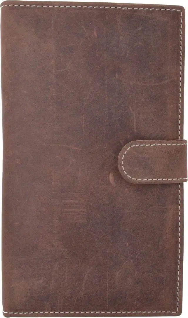 Alt view image 5 of 7 - Men's RFID Blocking Soft Vintage Genuine Leather Bifold Credit Card Holder with Button Closure RFID1629HTC
