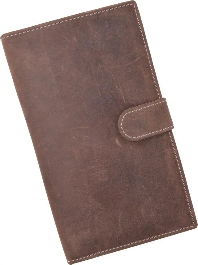 Alt view image 6 of 7 - Men's RFID Blocking Soft Vintage Genuine Leather Bifold Credit Card Holder with Button Closure RFID1629HTC