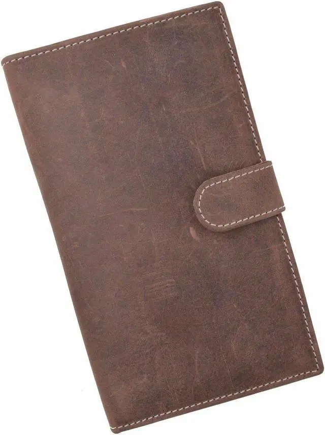 Alt view image 6 of 6 - Men's RFID Blocking Soft Vintage Leather Bifold Credit Card Holder with Closure