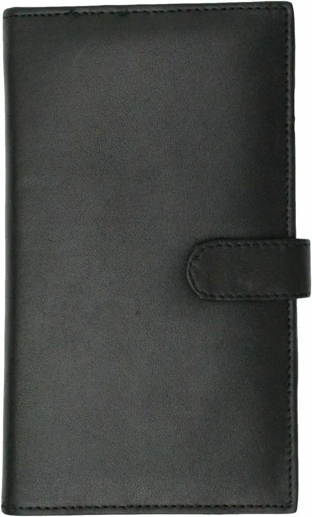 Alt view image 2 of 7 - Black RFID Blocking Leather Bifold Credit Card ID Holder with Button Closure