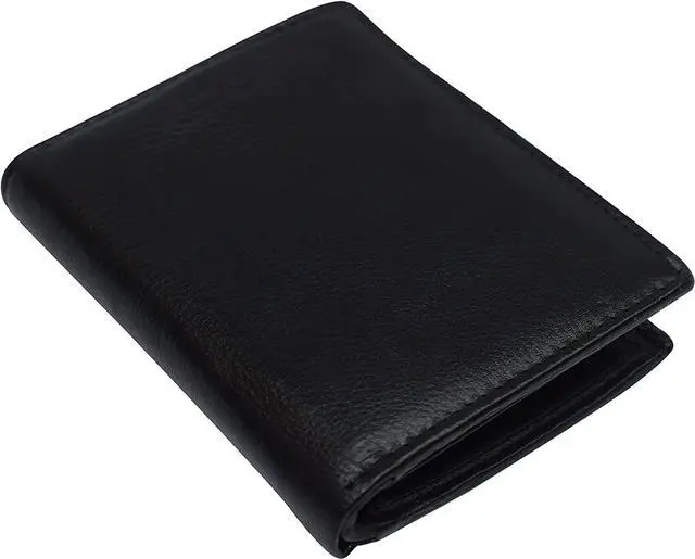 Alt view image 2 of 7 - Marshal Men's Genuine Leather Hipster Style Bifold Trifold RFID Blocking Wallet with ID Window (Black)
