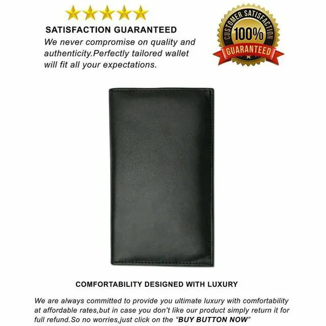 Alt view image 2 of 7 - Black RFID Blocking Wallet Leather Bifold 19+ Credit Card ID Checkbook Holders