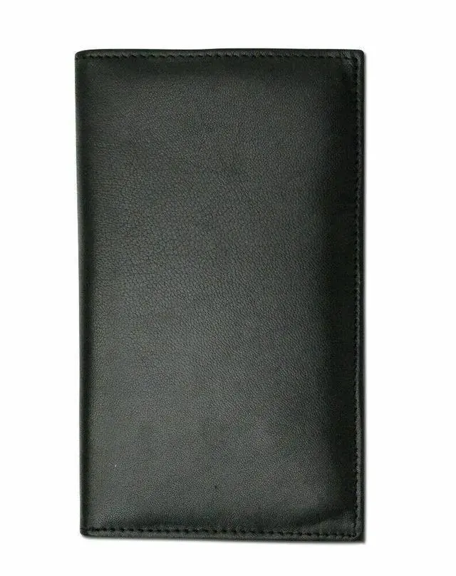 Alt view image 7 of 7 - Black RFID Blocking Wallet Leather Bifold 19+ Credit Card ID Checkbook Holders