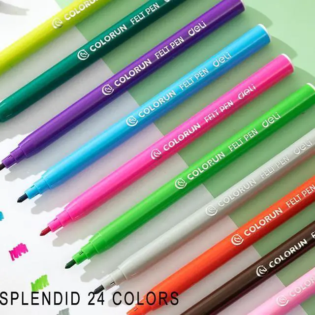Alt view image 7 of 7 - Deli 24 Watercolor Markers Flexible Brush Tip Washable Fabric Painting Watercolor Brush Pens Set for Card Making, DIY Crafts