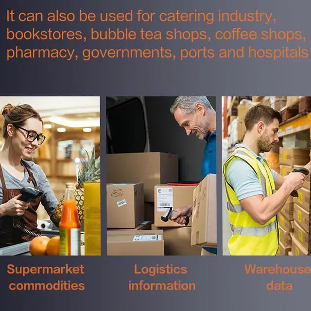 Alt view image 7 of 7 - Deli Barcode Scanner 1D Laser Bar Code Reader USB Handheld Support Automatic Screen Scanning