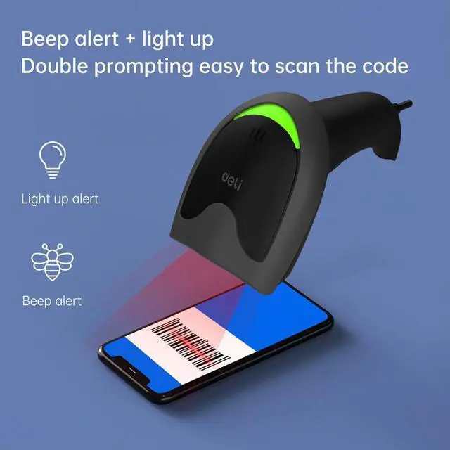 Alt view image 2 of 7 - USB CCD Barcode Scanner Wired Handheld Bar Code Scanner Reader Black