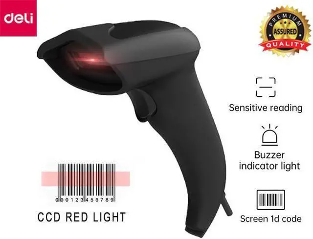 Main image of USB CCD Barcode Scanner Wired Handheld Bar Code Scanner Reader Black