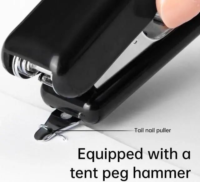 Alt view image 6 of 7 - Deli Desktop Stapler 15 Sheet Capacity Office Stapler Light Duty Stapler Durable Metal Stapler for Desk Black