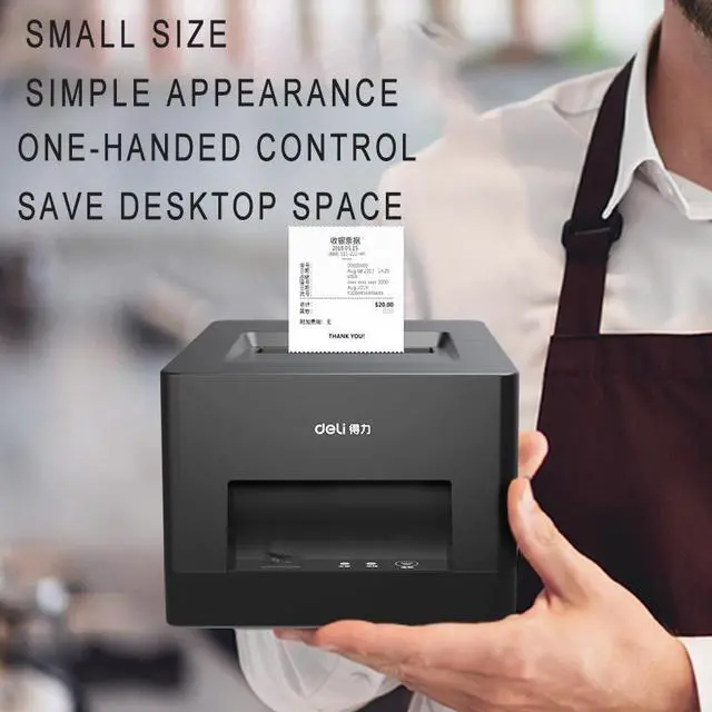 Alt view image 3 of 7 - Deli Thermal Receipt Printer 48mm Max-Width Small USB Direct Printer with High-Speed Printing and and Support Bluetooth,Black