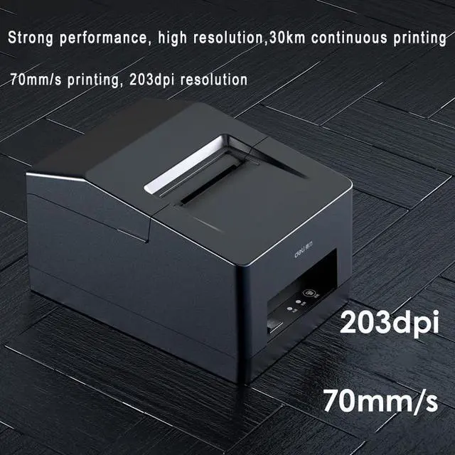 Alt view image 5 of 7 - Deli Thermal Receipt Printer 48mm Max-Width Small USB Direct Printer with High-Speed Printing and and Support Bluetooth,Black
