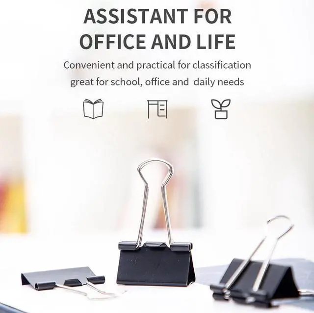 Alt view image 5 of 7 - Deli Basics Binder Clip 32mm Medium Binder Clips 12 Pcs Clips for Office, Home, School