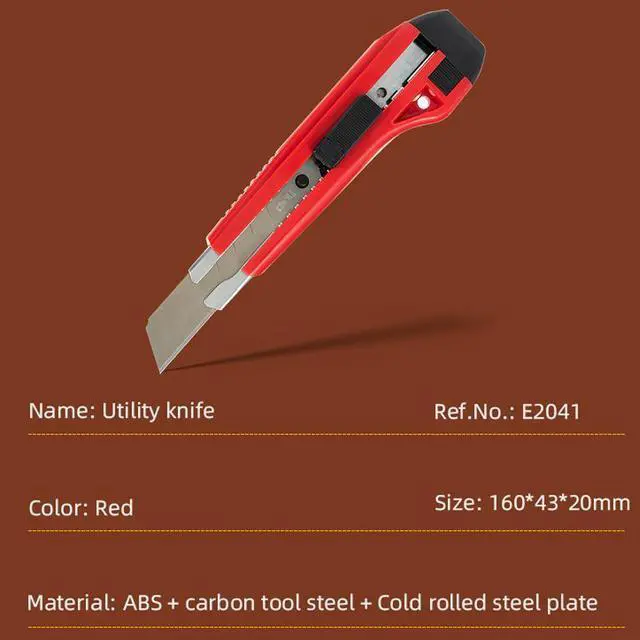 Alt view image 2 of 7 - Deli Utility Knife Heavy Duty Cutter with Snap-Off Blade Replacement Blades Multi-Purpose Custom Cutting Depth