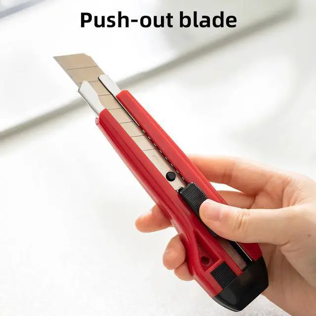 Alt view image 5 of 7 - Deli Utility Knife Heavy Duty Cutter with Snap-Off Blade Replacement Blades Multi-Purpose Custom Cutting Depth