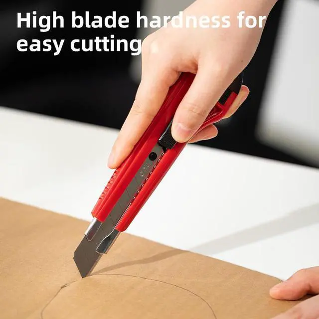 Alt view image 4 of 7 - Deli Utility Knife Heavy Duty Cutter with Snap-Off Blade Replacement Blades Multi-Purpose Custom Cutting Depth