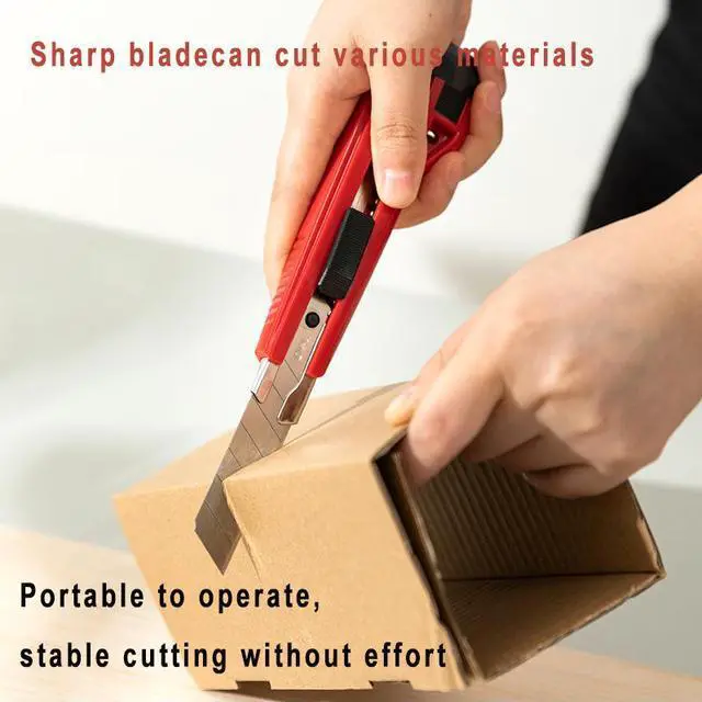 Alt view image 3 of 7 - Deli Utility Knife Heavy Duty Cutter with Snap-Off Blade Replacement Blades Multi-Purpose Custom Cutting Depth