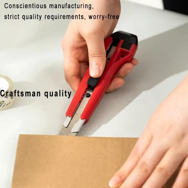 Alt view image 7 of 7 - Deli Utility Knife Heavy Duty Cutter with Snap-Off Blade Replacement Blades Multi-Purpose Custom Cutting Depth