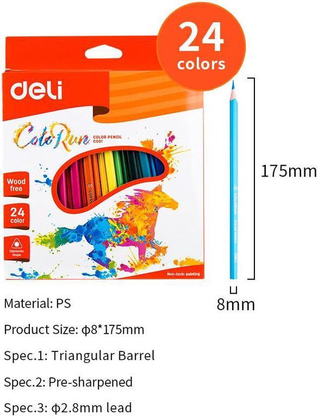 Deli Colored Pencil Watercolor Pencil Set Drawing Luminance 24 Pack Colored  Pencils with Adult Coloring Premium Art School Supplies Smooth 