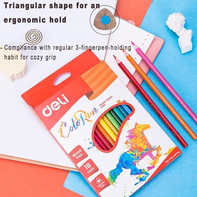 Alt view image 4 of 7 - Deli Colored Pencil Watercolor Pencil Set Drawing Luminance 24 Pack Colored Pencils with Adult Coloring Premium Art School Supplies Smooth