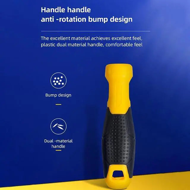 Alt view image 7 of 7 - Deli Hand Screwdriver Set 8 in 1 Phillips Slotted Professional Cushion Grip Magnetic Home Improvement Tool
