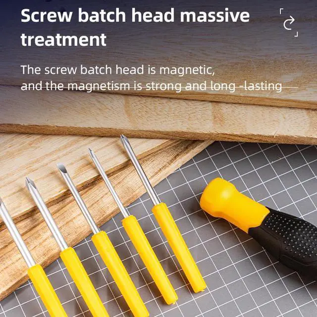 Alt view image 6 of 7 - Deli Hand Screwdriver Set 8 in 1 Phillips Slotted Professional Cushion Grip Magnetic Home Improvement Tool