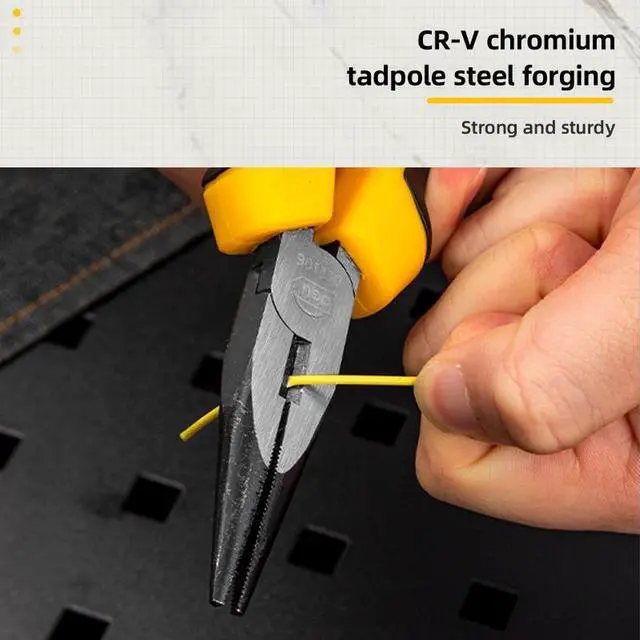 Alt view image 4 of 7 - Deli Pliers Set 3-Pi Combination Plier Long Nose Plier Diagonal Cutting Plier Ergonomic Non Slip Soft CR-V Tool, Home Improvement