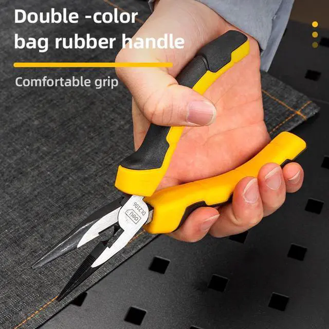 Alt view image 5 of 7 - Deli Pliers Set 3-Pi Combination Plier Long Nose Plier Diagonal Cutting Plier Ergonomic Non Slip Soft CR-V Tool, Home Improvement