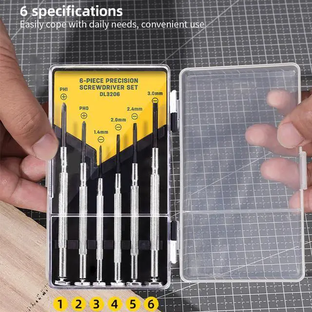 Alt view image 3 of 7 - 6PCS Mini Screwdriver Set with Case,Precision Screwdriver Eyeglass Precision Repair Tool Kit