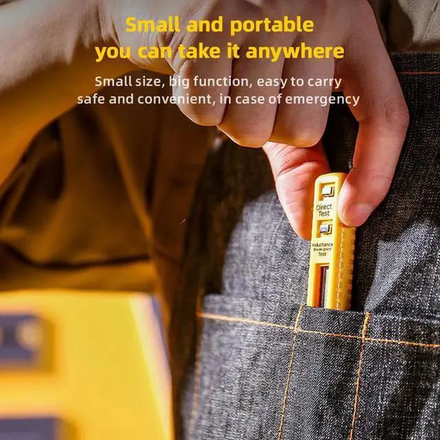 Alt view image 3 of 7 - Deli Voltage Tester/12V-250V AC/DC Measurement Tools LCD Display Electrical Tester Pocket Clip Non-Contact and Contact Voltage Pen