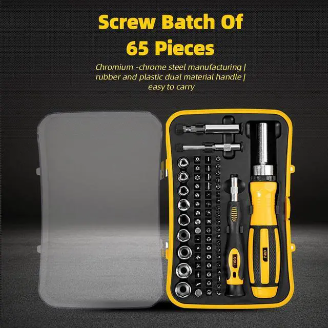 Main image of Deli 65-in-1 Precision Screwdriver Set Small Precision Magnetic Tiny Screwdriver Bit Kit mini built-in box