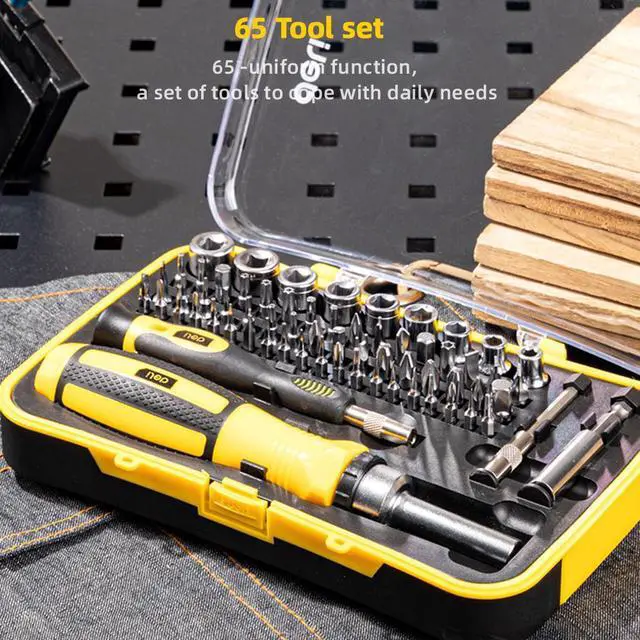 Alt view image 3 of 7 - Deli 65-in-1 Precision Screwdriver Set Small Precision Magnetic Tiny Screwdriver Bit Kit mini built-in box