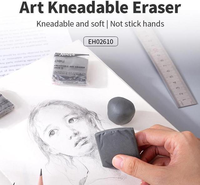 Deli Kneaded Rubber Erasers Drawing Art kneaded Erasers Large Size Grey 18  Pack Blend, Shade, Smooth, Correct, and Brighten Your Sketches and Drawings  
