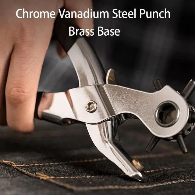 Alt view image 4 of 7 - Leather Hole Puncher Tool for Belts, Watch Bands, Handbag Straps and More, Precision Multi-Size Fabric & Leather Hole Puncher for Crafts & Easy DIY Belt Holes