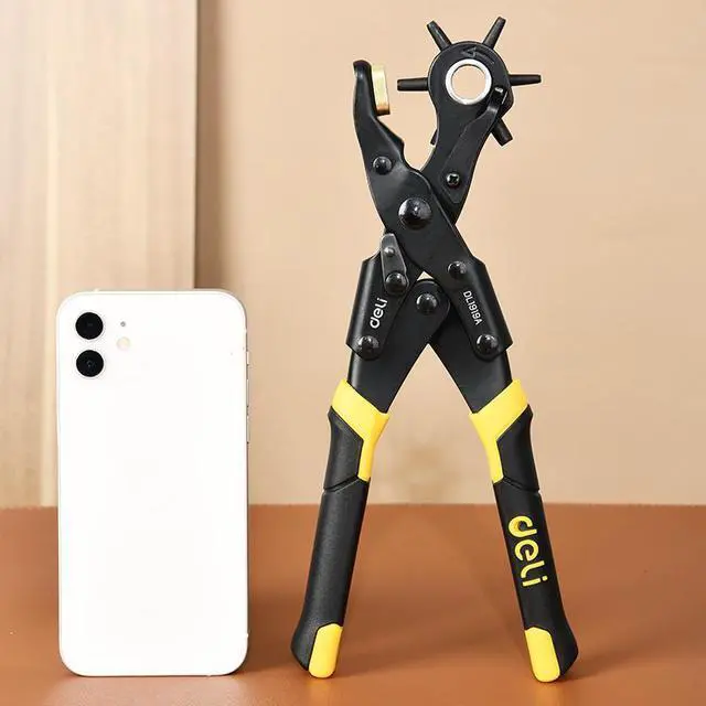 Alt view image 4 of 5 - Newegg Delivery-Revolving Punch Plier Kit, Leather Hole Punch Set for Belts, Watch Bands, Straps, Dog Collars, Saddles, Shoes, Fabric, Heavy Duty Rotary Puncher, Multi Hole Sizes Make