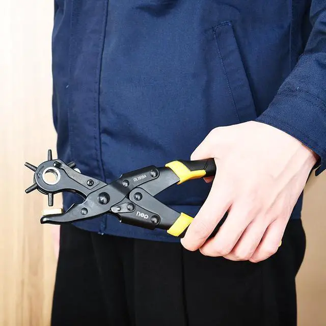 Alt view image 5 of 5 - Newegg Delivery-Revolving Punch Plier Kit, Leather Hole Punch Set for Belts, Watch Bands, Straps, Dog Collars, Saddles, Shoes, Fabric, Heavy Duty Rotary Puncher, Multi Hole Sizes Make