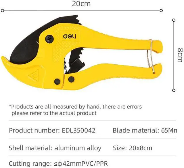 Alt view image 2 of 7 - Pipe Tube Tubing Cutter Hose Scissors for Cutting PVC and PPR Plastic Hoses Plumbers Deli