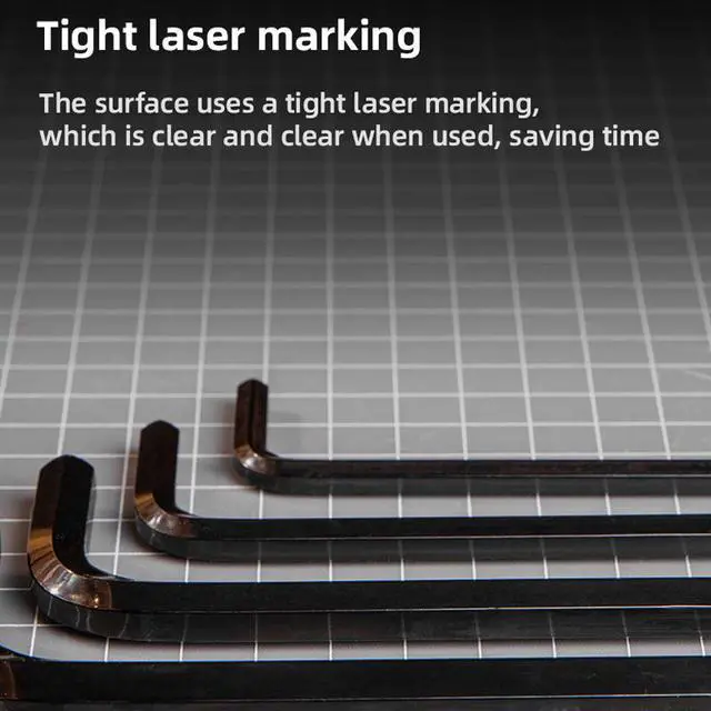Alt view image 5 of 7 - Deli Long Ball End Blacken Hex Key Set Cr-v materail L Shape Precise and Chamfered Tips Laser Scale