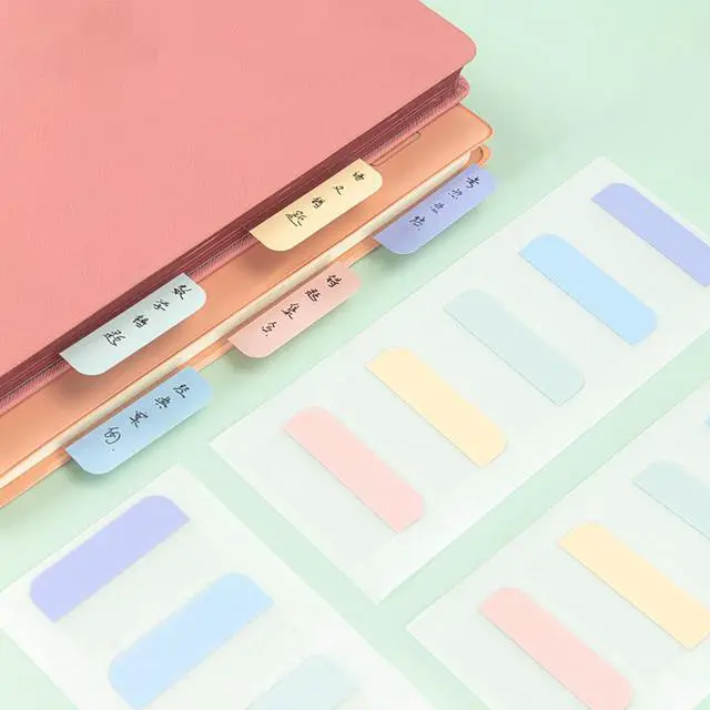 Alt view image 7 of 7 - deli 50 Pcs Page Tabs Sticky for Book Sticky Tabs for Planner Sticky Index Tabs Self Adhesive Page Markers Tabs Notebook Tabs Stick on Divider Sticky Note Tabs Paper Tabs Ultra Tabs Book Tabs(L)