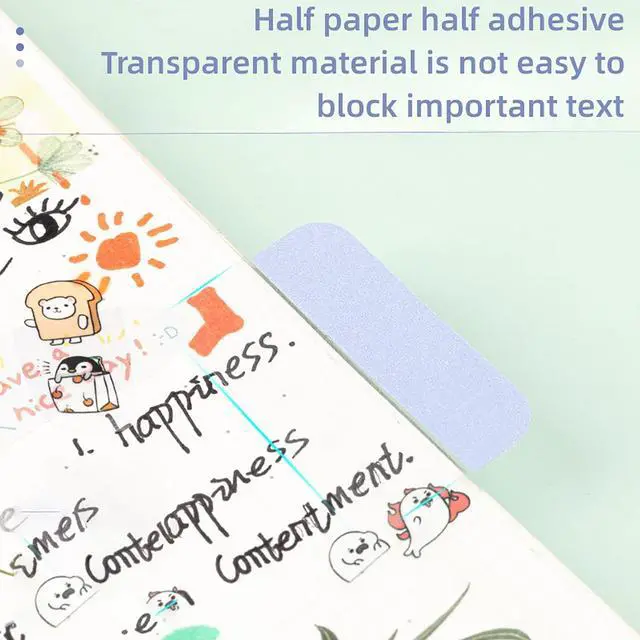 Alt view image 6 of 7 - deli 50 Pcs Page Tabs Sticky for Book Sticky Tabs for Planner Sticky Index Tabs Self Adhesive Page Markers Tabs Notebook Tabs Stick on Divider Sticky Note Tabs Paper Tabs Ultra Tabs Book Tabs(L)