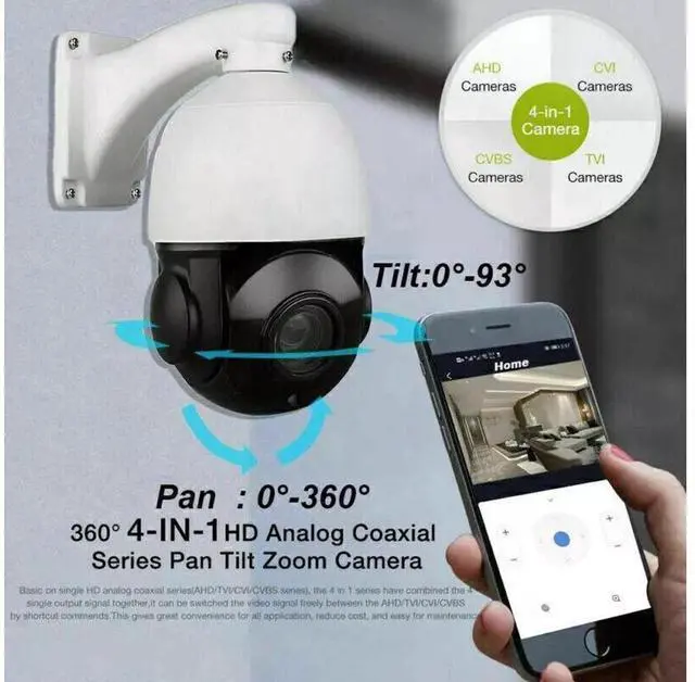 Alt view image 5 of 7 - 30X Zoom 4 in1 1080P 2MP 4.5'' PTZ Speed Dome IR IP Camera iB-AHD54F-30X_NTSC
