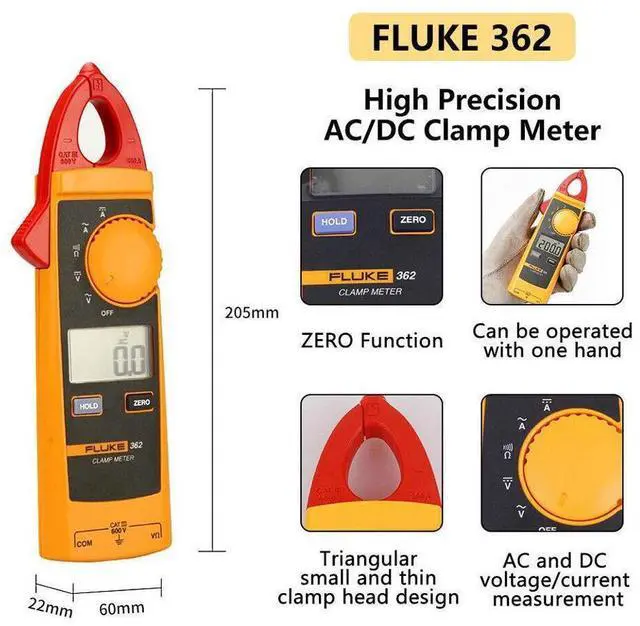 Alt view image 6 of 7 - Fluke 362 200A Digital AC/DC High Precision Multi-Function Ammeter Clamp Meter