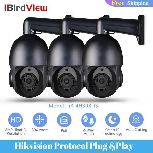 iBirdView 8MP 4K POE PTZ Camera 30X Optical Zoom Security IP